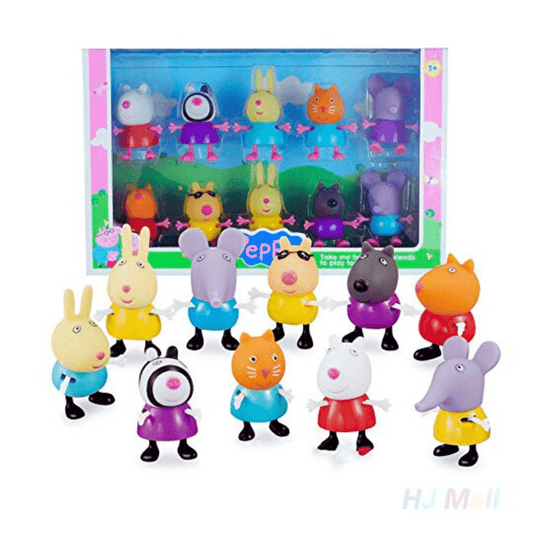 10-Pcs New Peppa Pig Friends Action Figures 3+