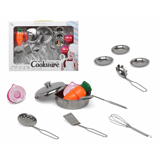 10PCS Kids Kitchen Cookware & Utensils – Pretend Play Set