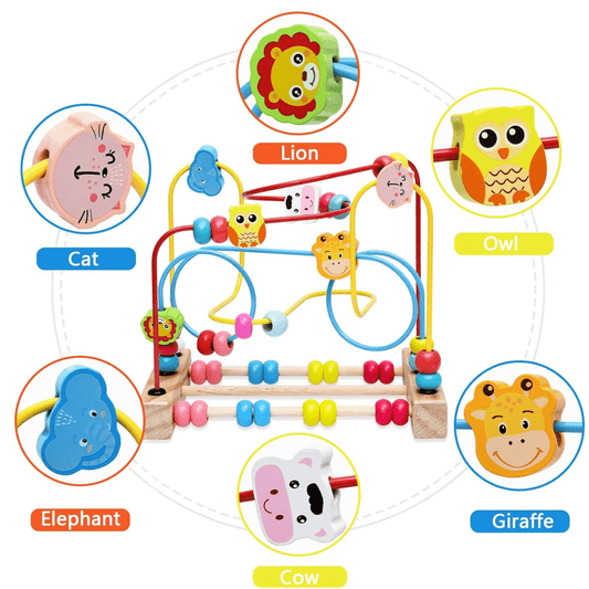 2 - in - 1 Wooden Bead Maze & Abacus Toy - Nesh Kids Store