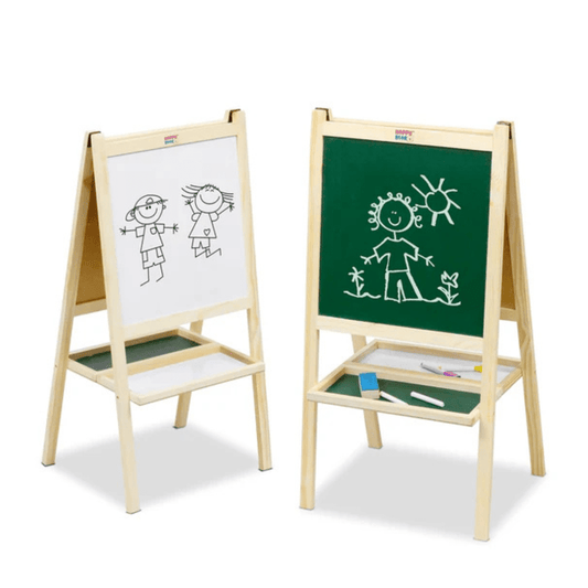 2 in 1 Wooden White Dry Erase Easel Board and Chalkboard - Nesh Kids Store