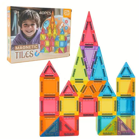 40 Pcs Magnetic Tiles STEM Toy – 3+
