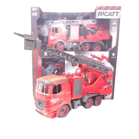 3 - in - 1 Fire Truck Toy with Lights, Sound & Remote Control – Build, Learn, Play - Nesh Kids Store