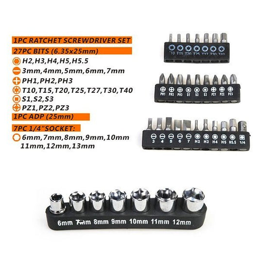 35Pcs Screwdriver Bit Set (SDY-94145) - Nesh Kids Store