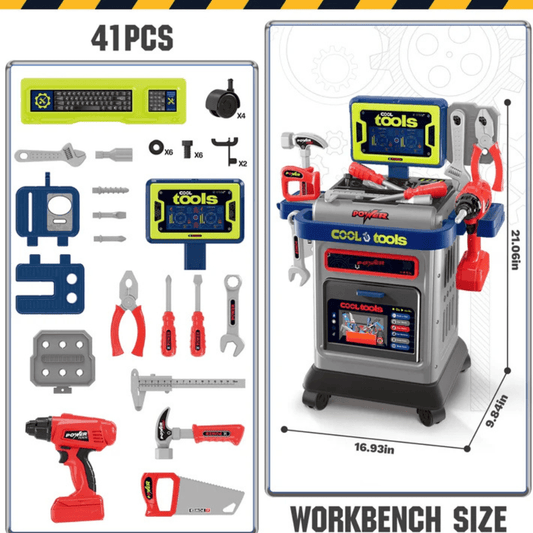 41-Piece Kids Tool Bench with Electric Drill – STEM Workbench Toy (Ages 3+) - Nesh Kids Store