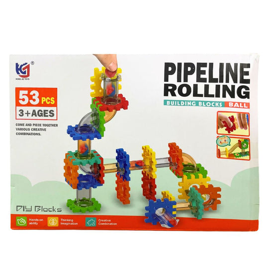 53 Pcs Pipeline Rolling Building Blocks & Ball