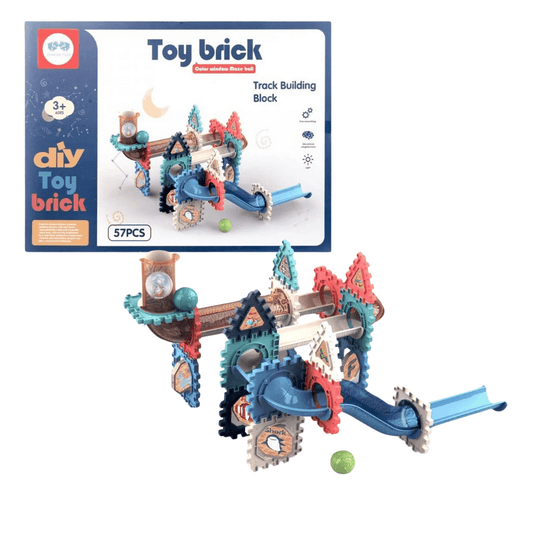 57 pcs DIY Toy Brick 3D Building & Design Blocks – Ball Slide Set - Nesh Kids Store