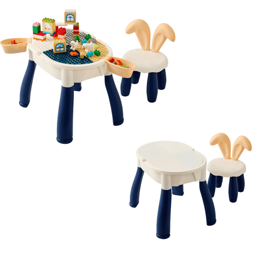 6-in-1 Block Table Set with Chair & 109 Blocks (3+) - Nesh Kids Store