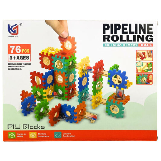 76 Pcs Pipeline Rolling Building Blocks & Ball