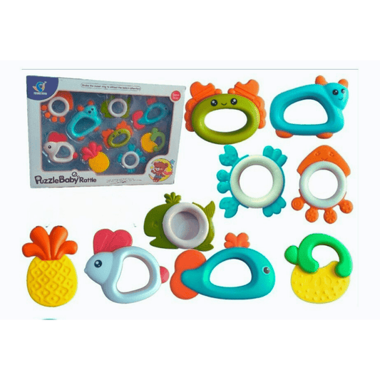 9 Pcs Puzzle Baby Rattle 3m+ - Nesh Kids Store