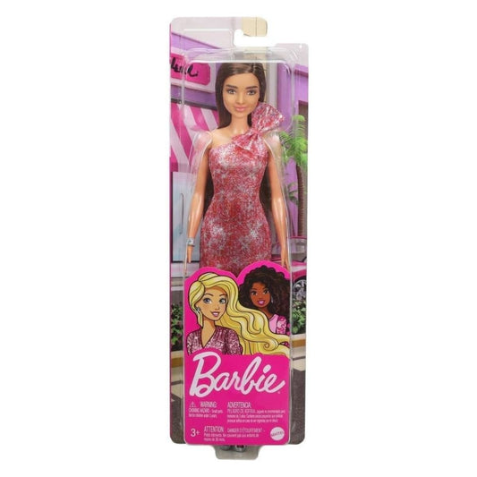 Barbie Glitz Doll with Pink Shimmer Off Shoulder Dress (T7580-GRB33) - Nesh Kids Store