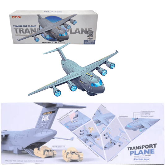 Battery Operated Military Cargo Aircraft Toy – Kids 3+ - Nesh Kids Store