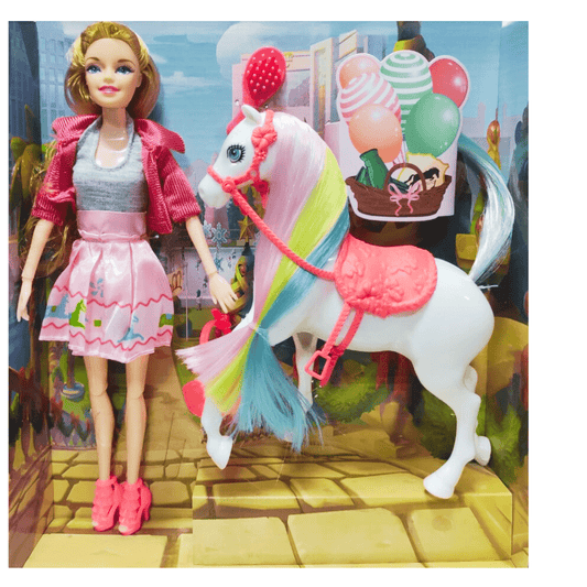 Cute Horse with Doll (3+) - Nesh Kids Store