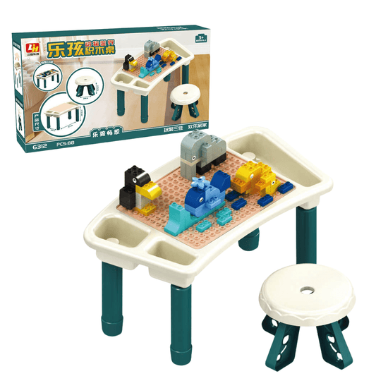 DIY Puzzle Building Blocks with Multi - Functional Study Table - Nesh Kids Store