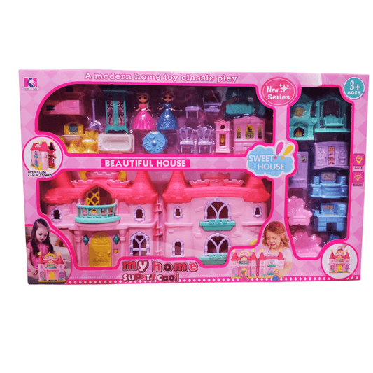 Doll House in Portable Play House Set with Lights 3+ - Nesh Kids Store