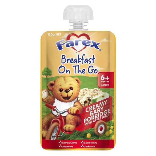 Farex Breakfast On The Go Creamy Baby Food Porridge 6+ Months 120g - Nesh Kids Store