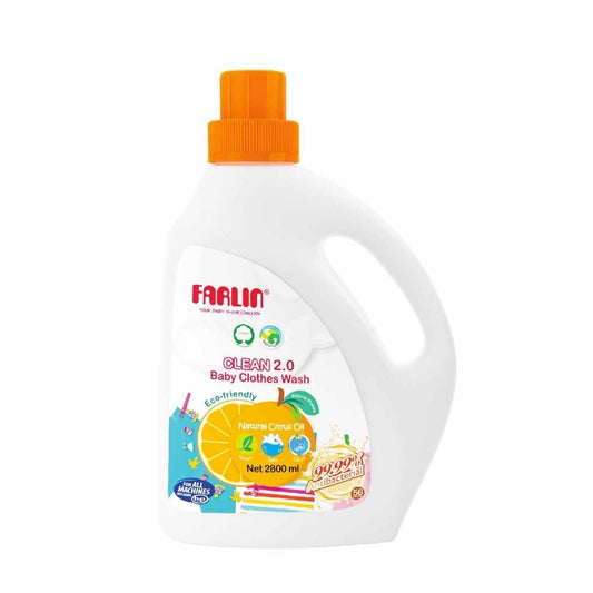 Farlin Clean 2.0 Antibacterial Baby Clothes Wash Citrus- 2800 ml - Nesh Kids Store