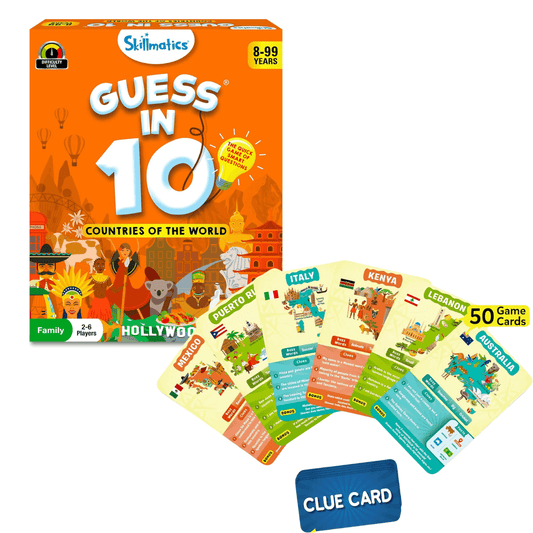 Guess in 10: Countries Of The World | Trivia card game (ages 8+) - Nesh Kids Store