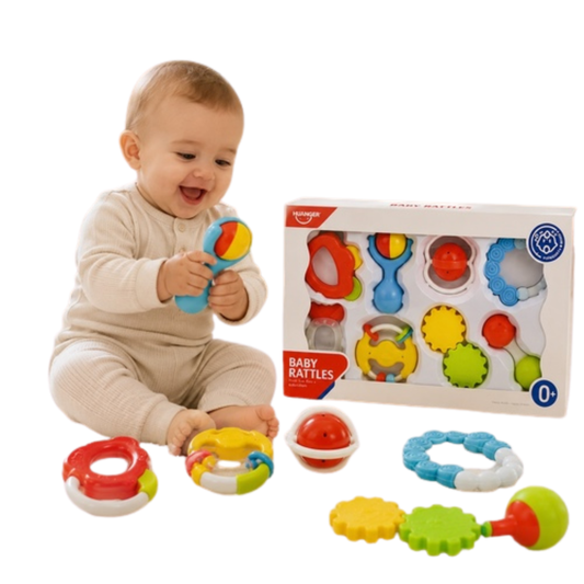 Huanger Baby Rattles – 8 Pieces, 0M+ (HE0150) - Nesh Kids Store