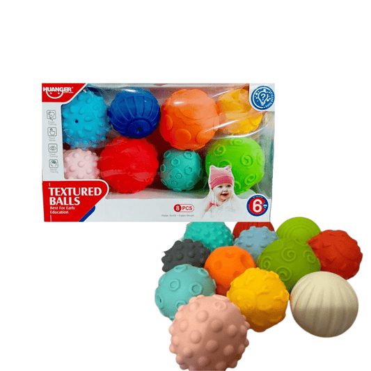 Huanger Baby Textured Balls – 8 Pcs (6m+) - Nesh Kids Store