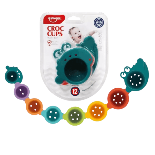 Huanger Croc Cups – Crocodile Bath Toys (12m+) - Nesh Kids Store