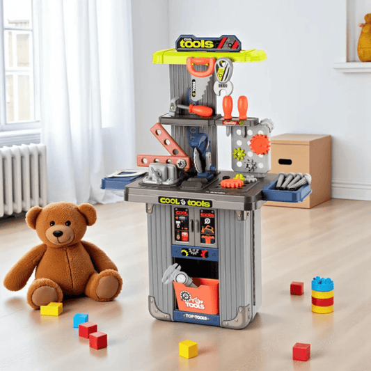 Kids 2-in-1 Tool Workbench & Portable Suitcase – Construction Toy Set (Ages 3+) - Nesh Kids Store