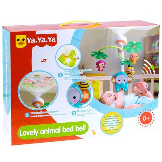 Lovely Animal Bed Bell (Cot Toy) with mosquito control, projection and flashing lights - Nesh Kids Store