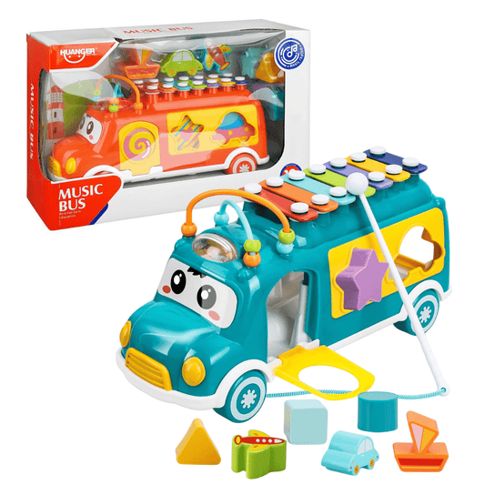 Music Bus Xylophone with 7pcs Puzzle Blocks - Nesh Kids Store