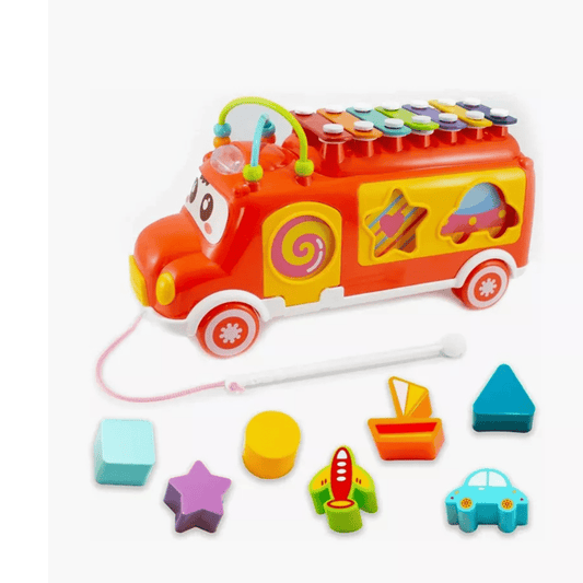 Music Bus Xylophone with 7pcs Puzzle Blocks - Nesh Kids Store