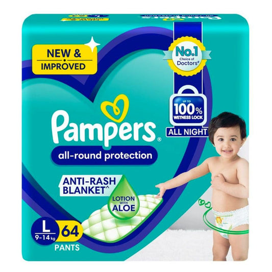 Pampers Pants Large 64 Pants (9-14 KG) - Nesh Kids Store