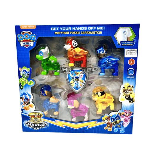 Paw Patrol Glowing Toy Set – 6 Glowing Figures & Badge - Nesh Kids Store