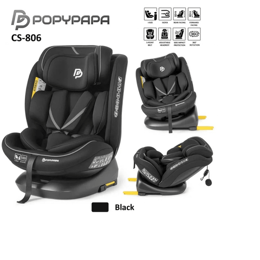 PopyPapa CS-806 – 360° Rotating ISOFIX Baby & Child Car Seat - Nesh Kids Store
