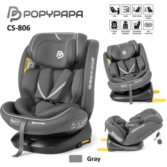 PopyPapa CS-806 – 360° Rotating ISOFIX Baby & Child Car Seat - Nesh Kids Store