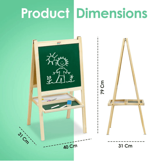 2 in 1 Wooden White Dry Erase Easel Board and Chalkboard - Nesh Kids Store