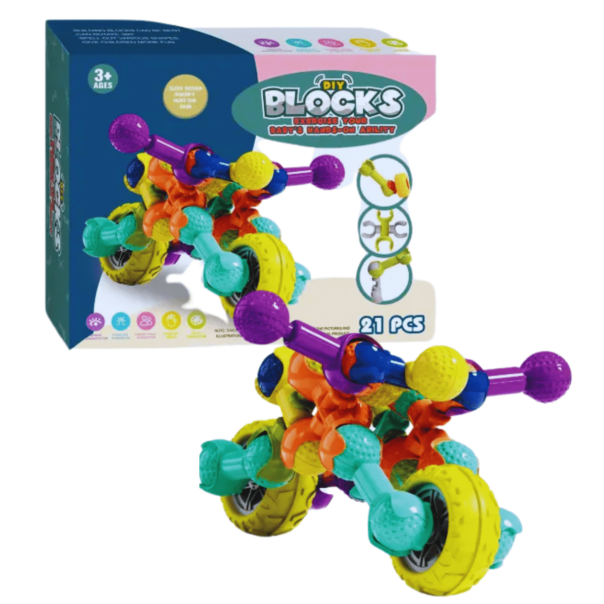 21 PCS DIY Build n Ride Assemble Toy 3+ - Nesh Kids Store