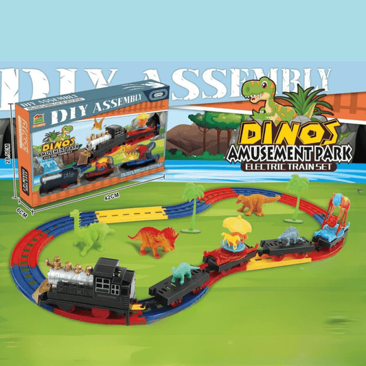 24 Pcs Dino Amusement Park Train Set - Nesh Kids Store