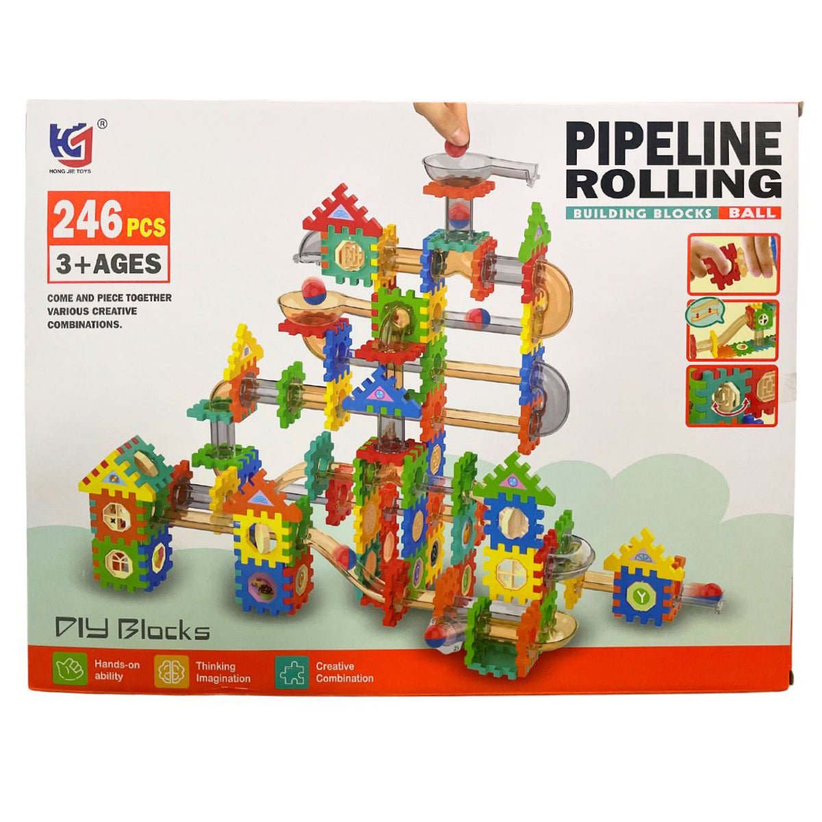 246 Pcs Pipeline Rolling Building Blocks & Ball - Nesh Kids Store