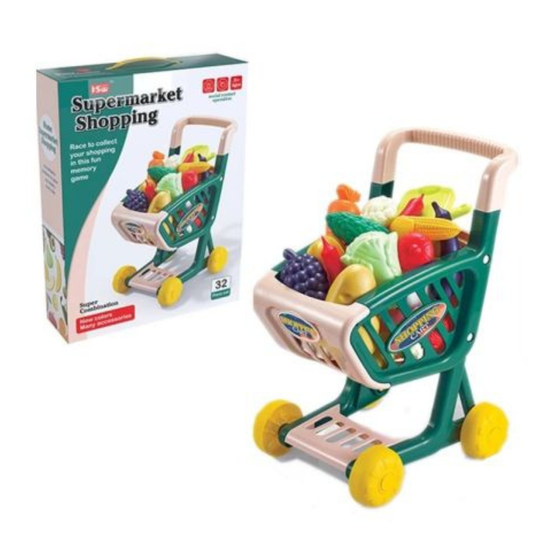 32 Pcs Shopping Cart for Groceries – Supermarket Trolley Toy Set (3+ Years) - Nesh Kids Store