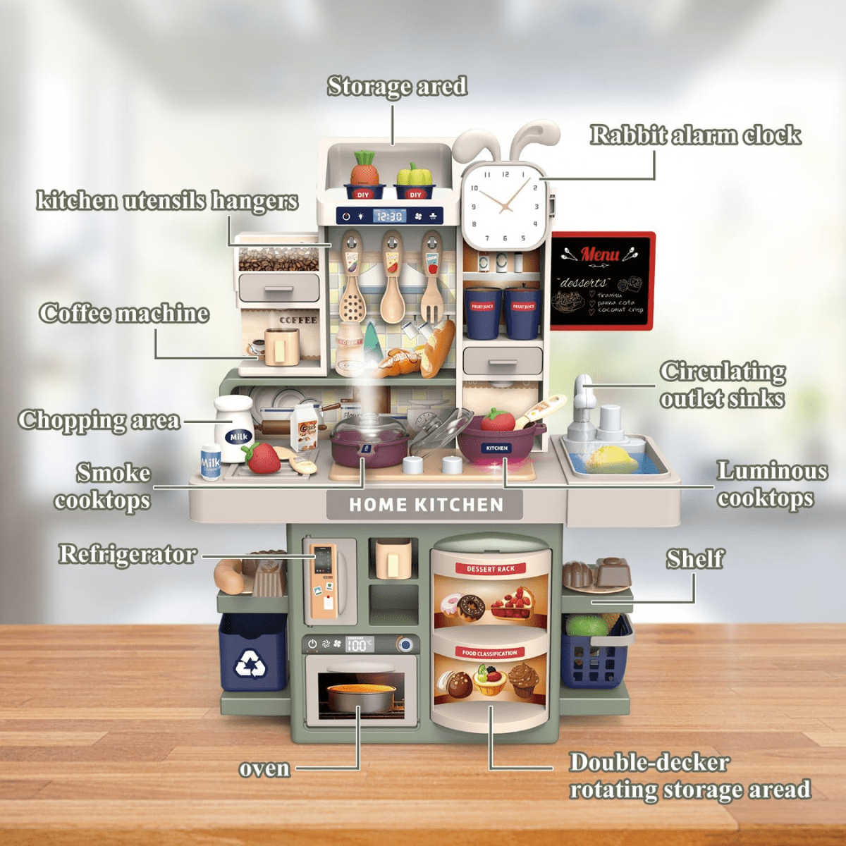 37Pcs Tiny Pretend Play Kitchen Set with Cooking Stove - Nesh Kids Store