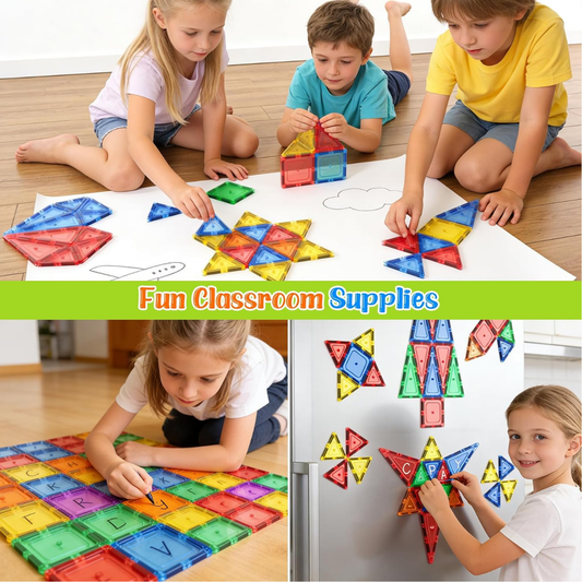 40 Pcs Magnetic Tiles STEM Toy – 3+ - Nesh Kids Store