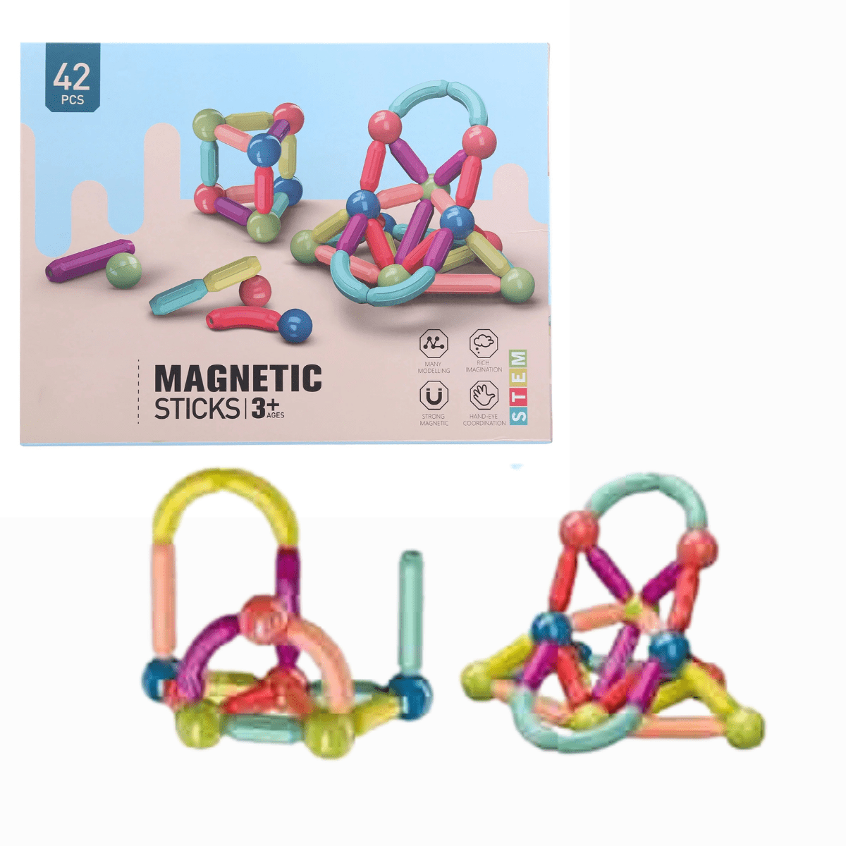 42 Pcs DIY Magnetic Sticks - Nesh Kids Store