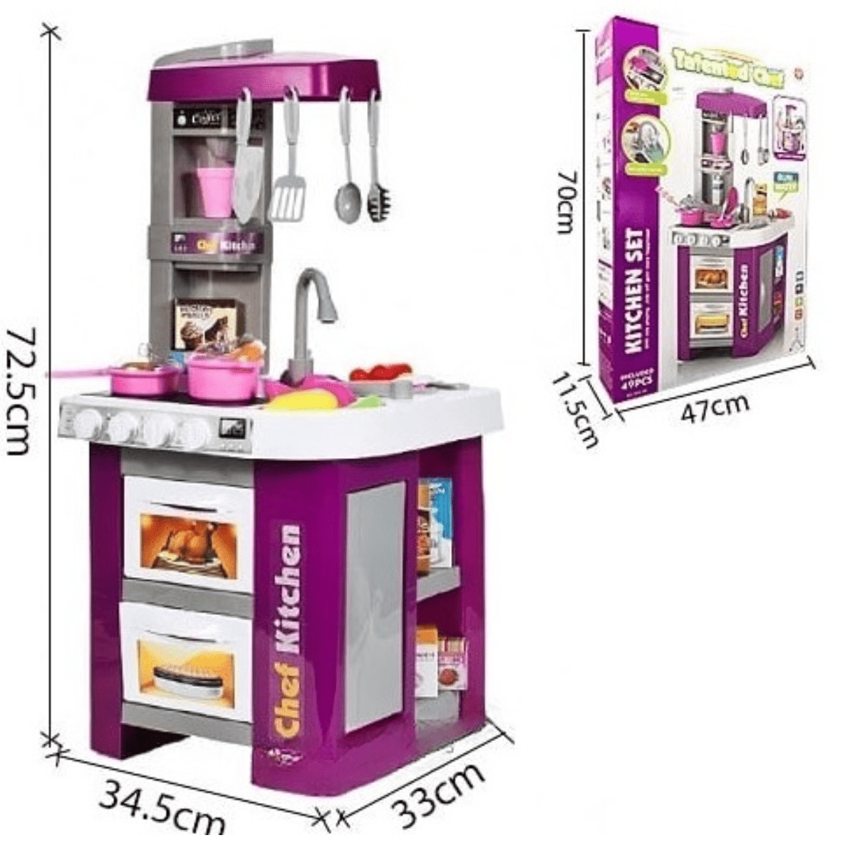 49 Pcs Talented Chef Kitchen Set Role Play (3+) - Nesh Kids Store