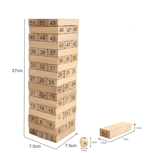 51 - Piece Tumbling Tower Set 3+ - Nesh Kids Store