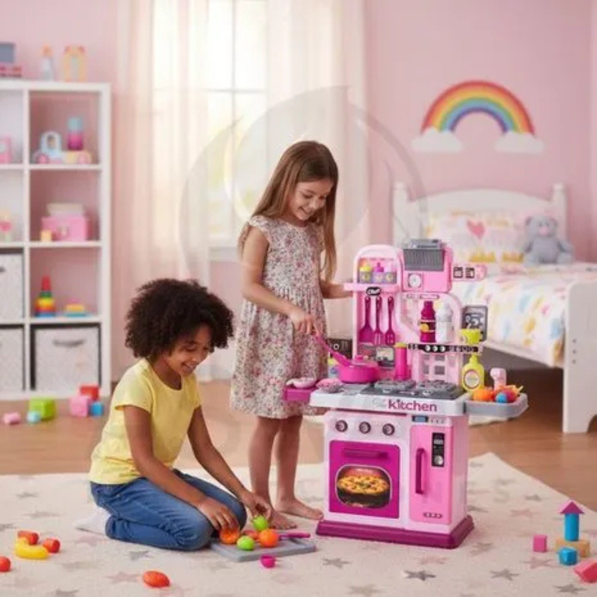 53-Piece Kitchen Play Set with Cooking Stove, Play Sink & Oven (Ages 3+) - Nesh Kids Store