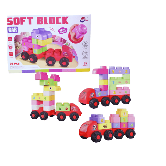 56 PCS Soft Building Blocks – For Kids 3+ - Nesh Kids Store