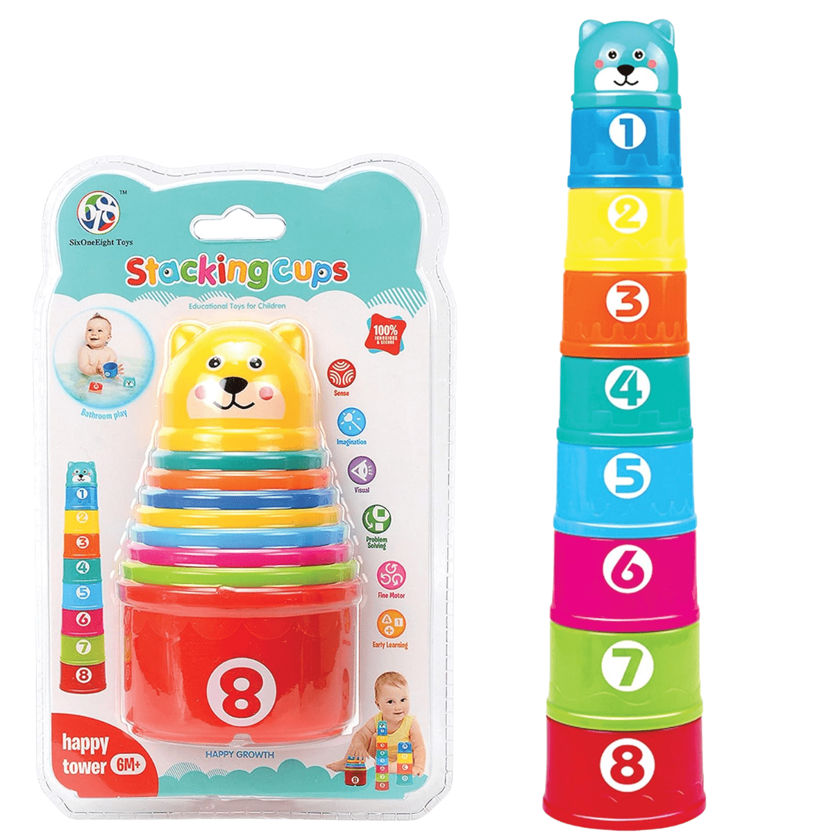 9 - Piece Nesting Cups Stacking Blocks (6m+) - Nesh Kids Store