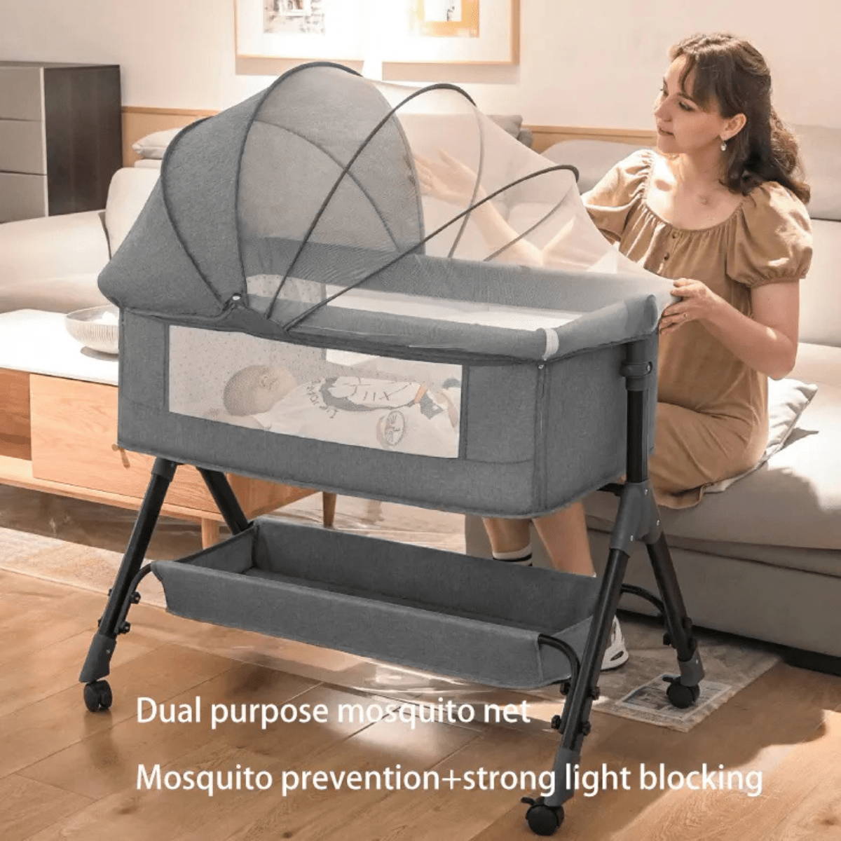 Baby Bassinet Bedside Sleeper 988 – 3 - in - 1 Cradle, Sleeper & Rocker - Nesh Kids Store