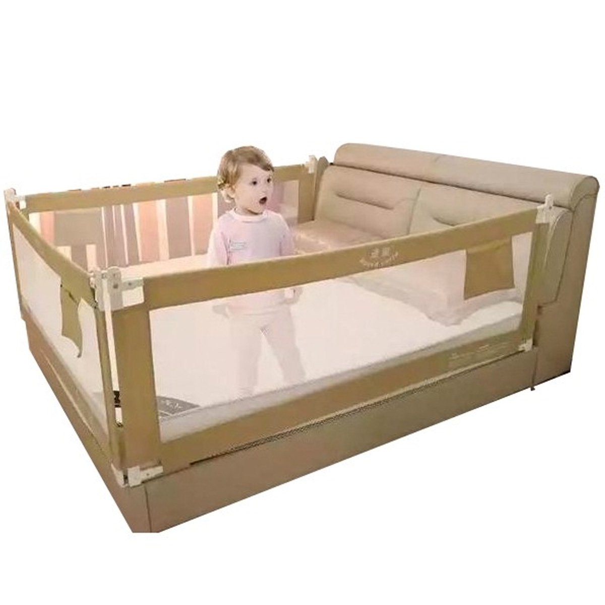 Baby Bed Rail Guard for Kids (Height 2ft, Width options - 1.2m / 1.5m - Nesh Kids Store