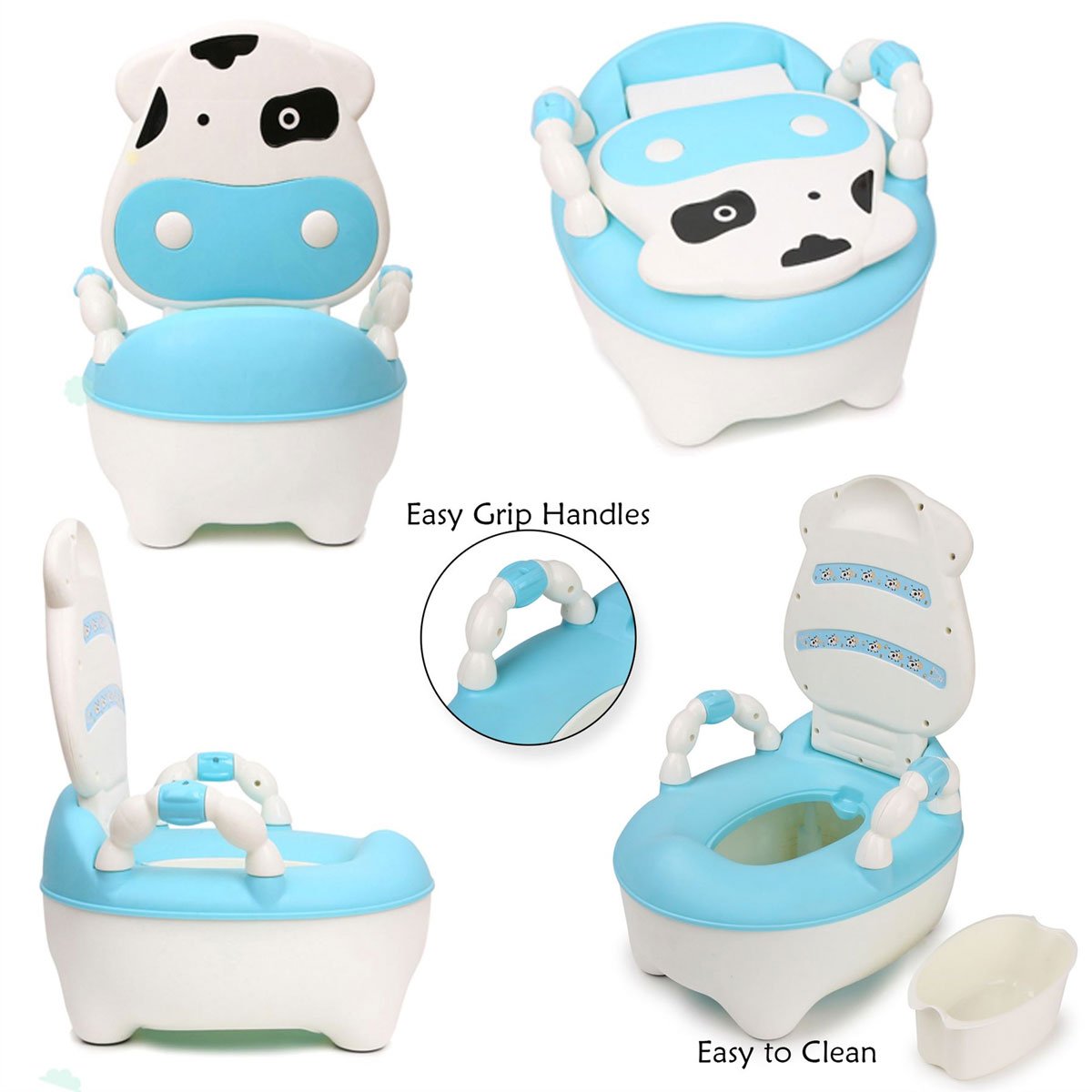 Baby Commode / Potty with Backrest (Cow Design) - Nesh Kids Store