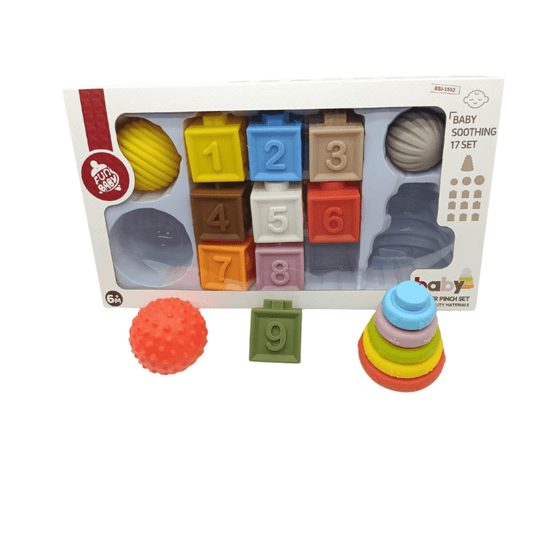 Baby Soft Rubber Ball Stacking Blocks – 17PCS - Nesh Kids Store