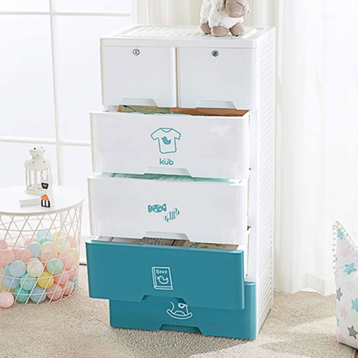 Baby Storage Cupboard (with 2 Lockable Drawers) - Nesh Kids Store